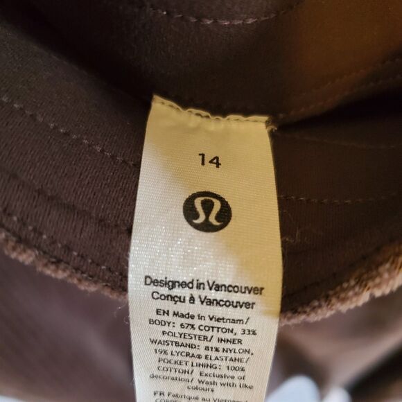 Lululemon Scuba Super Wide Leg Pants Velvet Womens 14 XL Brown Stretch Comfort - Picture 7 of 8